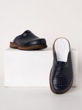 Navy Blue Men's Doctor Nurse Medical Gold Fit Genuine Leather Clogs