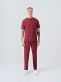 Bordo Cool Doktor Hemşire Medikal Scrubs Takım Best Likralı Kumaş