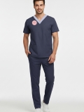 Sorumlu Hemşire Forması Alt Üst Scrubs Takım (Sağlık Bakanlığı 2025 Standartlarıyla Uyumlu)-Patriot Blue
