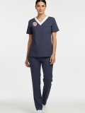 Sorumlu Hemşire Forması Alt Üst Scrubs Takım (Sağlık Bakanlığı 2025 Standartlarıyla Uyumlu)-Patriot Blue
