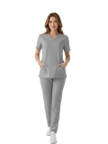 Медицинский костюм Neutral Gray Dr. Greys из люксовой стрейч-ткани