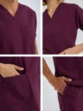 Pflaume Dr. Greys Medizinischer Scrubs Set für Ärzte und Pflege Polyester-Baumwoll-Mischgewebe