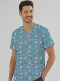 Astronot Dişler Desenli Tek Üst (Cotton Likra Kumaş)