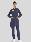 Tesettür Hemşire Forması Scrubs Likralı Takım Sağlık Bakanlığı Uyumlu-Patriot Blue