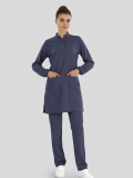 Patriot Blue Tesettür Hakim Yaka Doktor Hemşire Medikal Scrubs Takım Lüks Likralı Kumaş