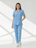 Doctor Medical Scrubs – Stretch Set | Turkey Ministry of Health – 2025 Standard – Alaskan Blue