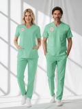 Aile Sağlığı Forması Scrubs Likralı Takım Sağlık Bakanlığı Uyumlu-Bermuda