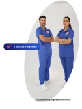 Cleaning Staff Scrubs – Stretch Set | Turkey Ministry of Health – 2025 Standard – Dazzling Blue