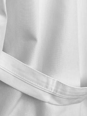 White Mandarin Collar Men's Lab Coat Alpaca Fabric