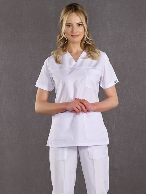 Beyaz Dr. Greys Doktor Hemşire Pantolonu (Tek Alt) Alpaka Kumaş