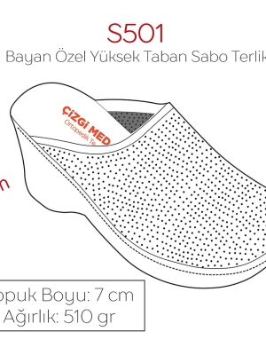 Beyaz Kadın Doktor Hemşire Medikal Özel Yüksek Tabanlı Sabo Terlik