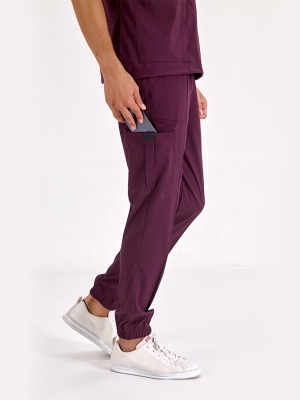 Damson Jogger Doctor Nurse Medical Scrubs Set Luxury Lycra Fabric