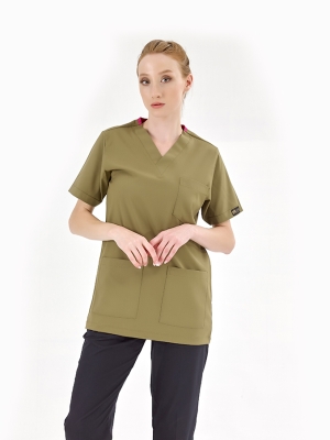 Haki Silva Lüks Likralı Tek Üst