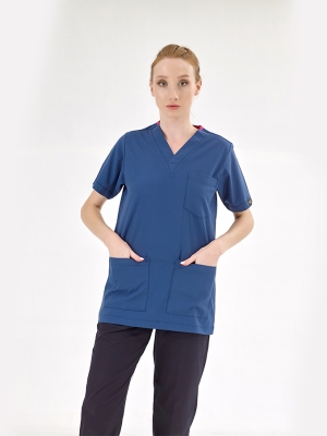 Petrol Mavisi Silva Lüks Likralı Tek Üst