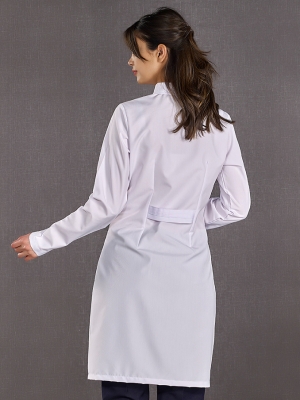 Beyaz Kadın Hakim Yaka Vizit Önlük Alpaka Kumaş