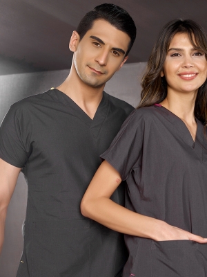 Füme Dr. Greys Doktor Hemşire Medikal Scrubs Takım Terikoton Kumaş