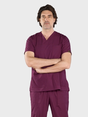 Damson Classic Doctor Nurse Medical Scrubs Set Poly‑cotton blend fabric