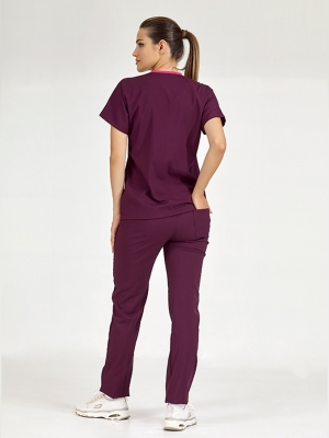 Mürdüm Dr. Greys Doktor Hemşire Medikal Scrubs Takım Lüks Likralı Kumaş