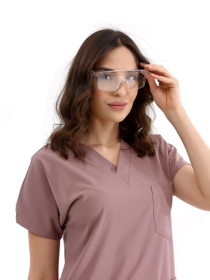 Dusty Rose Dr. Greys Doctor Nurse Medical Scrubs Set Luxury Lycra Fabric