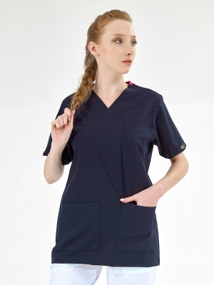 Lacivert Silva Lüks Likralı Tek Üst