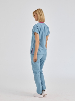 Smoke Gray Dr. Greys Doctor Nurse Medical Scrubs Set Poly‑cotton blend fabric