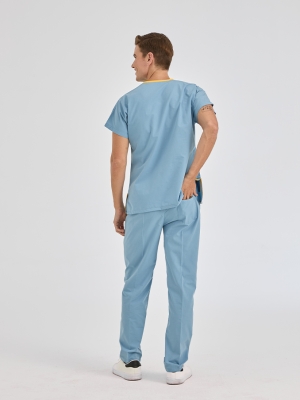 Smoke Gray Dr. Greys Doctor Nurse Medical Scrubs Set Poly‑cotton blend fabric