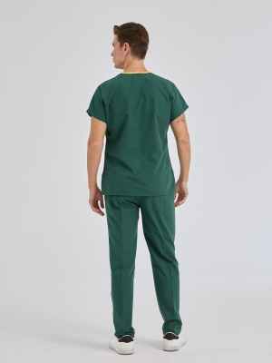 Avcı Yeşili Dr. Greys Doktor Hemşire Medikal Scrubs Takım Terikoton Kumaş