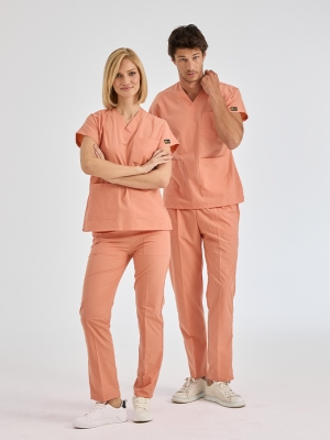 Somon Dr. Greys Doktor Hemşire Medikal Scrubs Takım Terikoton Kumaş