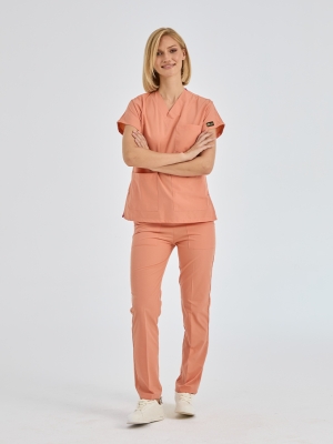 Somon Dr. Greys Doktor Hemşire Medikal Scrubs Takım Terikoton Kumaş