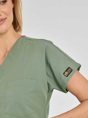 Sage Green Dr. Greys Doctor Nurse Medical Scrubs Set Poly‑cotton blend fabric