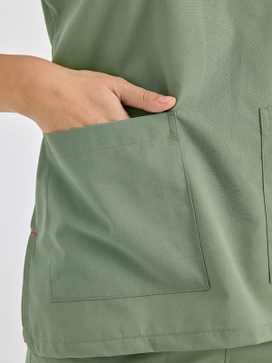 Sage Green Dr. Greys Doctor Nurse Medical Scrubs Set Poly‑cotton blend fabric