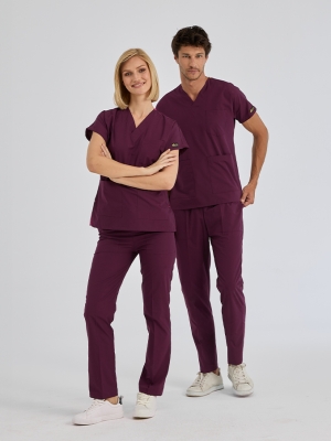 Mürdüm Dr. Greys Doktor Hemşire Medikal Scrubs Takım Terikoton Kumaş