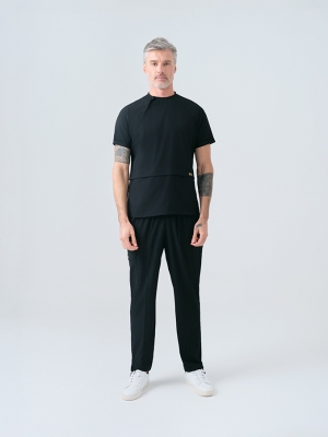 Black Zero Doctor Nurse Medical Scrubs Set Best Lycra Fabric