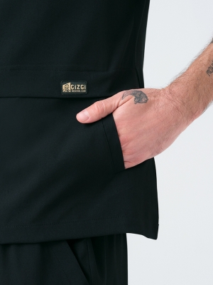 Black Zero Doctor Nurse Medical Scrubs Set Best Lycra Fabric