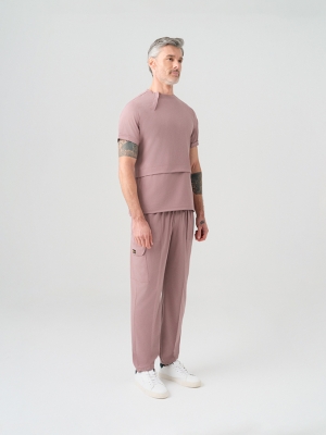 Dusty Rose Zero Doctor Nurse Medical Scrubs Set Best Lycra Fabric