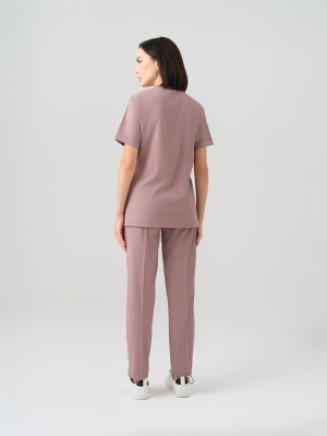 Dusty Rose Zero Doctor Nurse Medical Scrubs Set Best Lycra Fabric