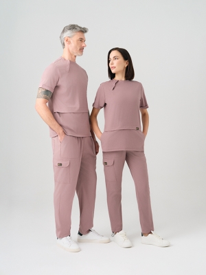 Dusty Rose Zero Doctor Nurse Medical Scrubs Set Best Lycra Fabric