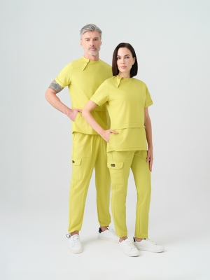 Neon Green Zero Doctor Nurse Medical Scrubs Set Best Lycra Fabric