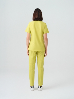 Neon Green Zero Doctor Nurse Medical Scrubs Set Best Lycra Fabric