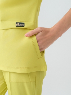 Neon Green Zero Doctor Nurse Medical Scrubs Set Best Lycra Fabric