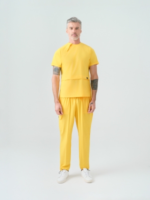 Yellow Zero Doctor Nurse Medical Scrubs Set Best Lycra Fabric