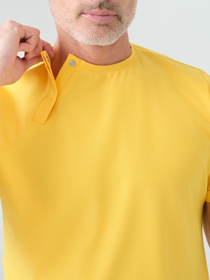 Yellow Zero Doctor Nurse Medical Scrubs Set Best Lycra Fabric