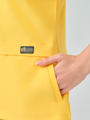 Yellow Zero Doctor Nurse Medical Scrubs Set Best Lycra Fabric