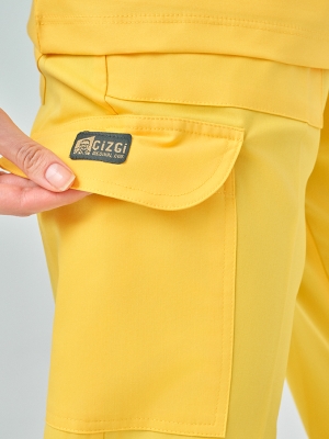 Yellow Zero Doctor Nurse Medical Scrubs Set Best Lycra Fabric