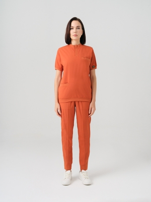 Tile Red Star Doctor Nurse Medical Scrubs Set Best Lycra Fabric