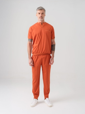 Tile Red Star Doctor Nurse Medical Scrubs Set Best Lycra Fabric