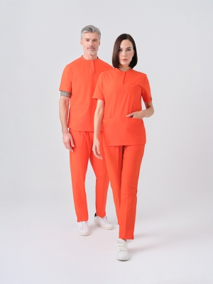 Bitter Orange Cool Doctor Nurse Medical Scrubs Set Best Lycra Fabric