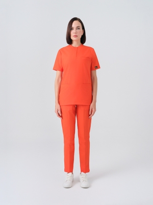 Bitter Orange Cool Doctor Nurse Medical Scrubs Set Best Lycra Fabric