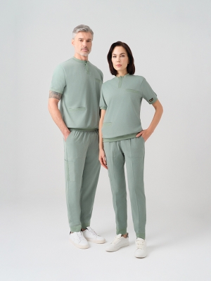 Mint Yeşili Star Doktor Hemşire Medikal Scrubs Takım Best Likralı Kumaş