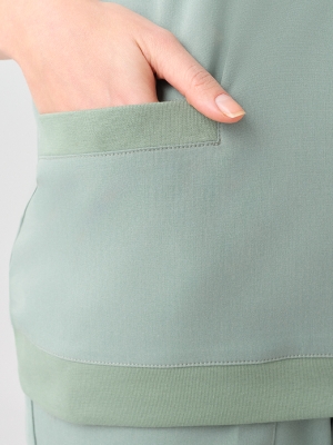 Mint Yeşili Star Doktor Hemşire Medikal Scrubs Takım Best Likralı Kumaş